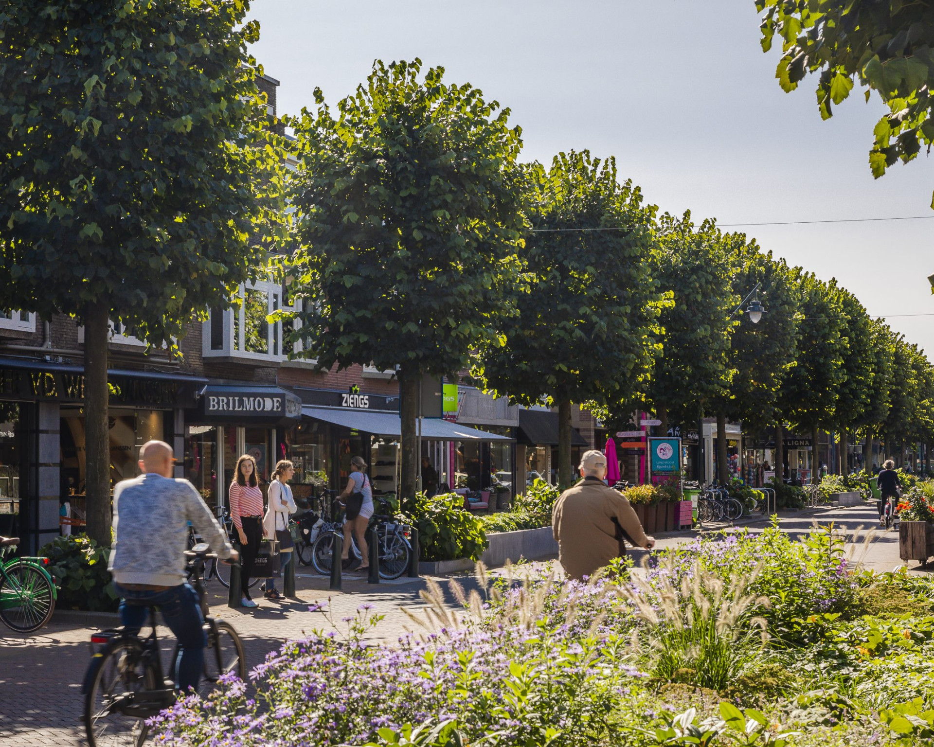 Straat in Zeist met winkels